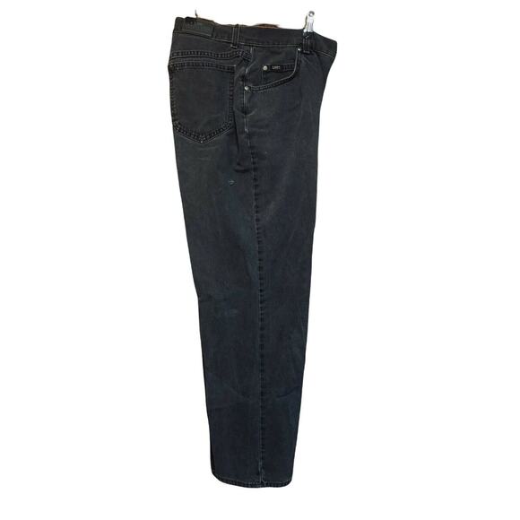 14M Lee Womens Original Jeans Black Mom Fit Denim Casual 5 Pockets Distressed - Picture 7 of 12